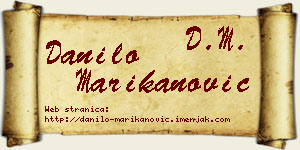 Danilo Marikanović vizit kartica